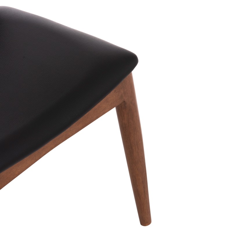 DINING CHAIR ALOR FK9947.03 RUBBERWOOD IN WALNUT COLOR-BLACK PU 55x51x75Hcm. DINING CHAIR ALOR FK9947.03 RUBBERWOOD IN WALNUT COLOR-BLACK PU 55x51x75Hcm.
