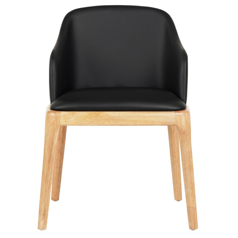 DINING CHAIR FURLAN ΗΜ9949.01 RUBBERWOOD IN OAK-BLACK PU 54,5x58x78Hcm. DINING CHAIR FURLAN ΗΜ9949.01 RUBBERWOOD IN OAK-BLACK PU 54,5x58x78Hcm.
