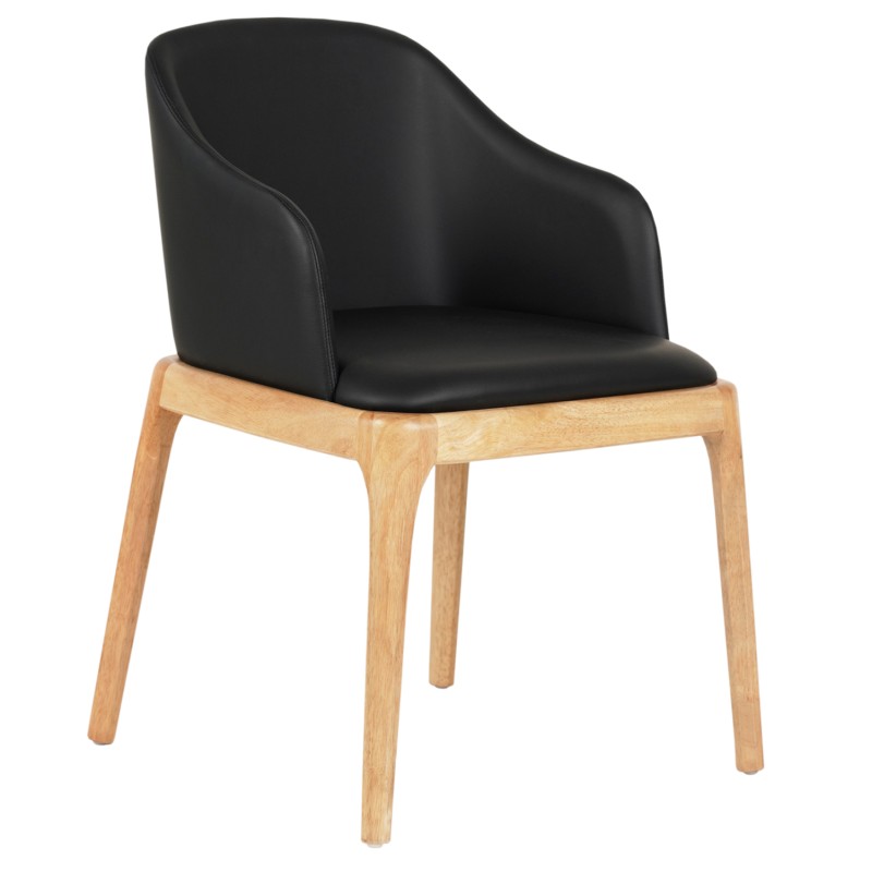 DINING CHAIR FURLAN ΗΜ9949.01 RUBBERWOOD IN OAK-BLACK PU 54,5x58x78Hcm. DINING CHAIR FURLAN ΗΜ9949.01 RUBBERWOOD IN OAK-BLACK PU 54,5x58x78Hcm.