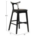 BAR STOOL USOPP FK9951.02 RUBBERWOOD & PU IN BLACK COLOR 49x53x99,5Hcm. BAR STOOL USOPP FK9951.02 RUBBERWOOD & PU IN BLACK COLOR 49x53x99,5Hcm.