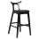 BAR STOOL USOPP FK9951.02 RUBBERWOOD & PU IN BLACK COLOR 49x53x99,5Hcm.