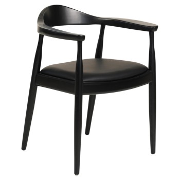 DINING CHAIR ADOR FK9948.02 RUBBERWOOD & PU-BLACK 62x54x76,5Hcm.