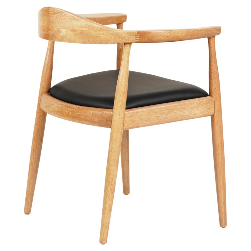 DINING CHAIR ADOR FK9948.01 RUBBERWOOD IN OAK COLOR & BLACK PU 62x54x76,5Hcm. DINING CHAIR ADOR FK9948.01 RUBBERWOOD IN OAK COLOR & BLACK PU 62x54x76,5Hcm.