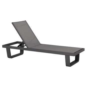 ALUMINUM SUNBED RICKON WITH TESLIN FABRIC FK6292.01 GREY COLOR 198x61,5x97Hcm.
