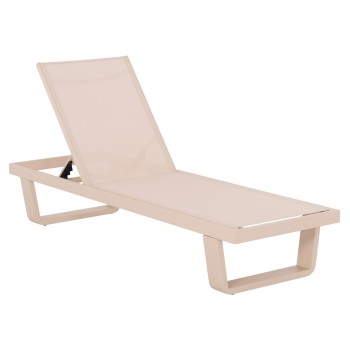 ALUMINUM SUNBED RICKON WITH TESLIN FABRIC FK6292.04 CHAMPAGNE COLOR 198x61,5x97Hcm.