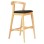 BAR STOOL NAMI FK9952.01 RUBBERWOOD IN OAK-BLACK PU 47,5x59x102,5Hcm.
