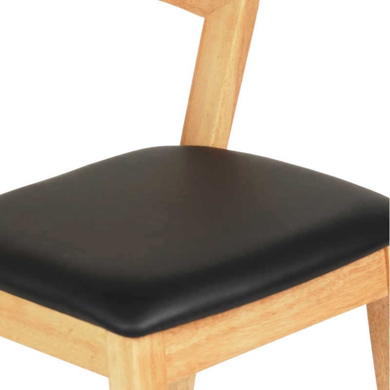 BAR STOOL NAMI FK9952.01 RUBBERWOOD IN OAK-BLACK PU 47,5x59x102,5Hcm. BAR STOOL NAMI FK9952.01 RUBBERWOOD IN OAK-BLACK PU 47,5x59x102,5Hcm.