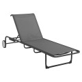 ALUMINUM SUNBED RIBEN WITH TESLIN FABRIC & WHEELS FK6293.01 GREY COLOR 210x78x91Hcm. ALUMINUM SUNBED RIBEN WITH TESLIN FABRIC & WHEELS FK6293.01 GREY COLOR 210x78x91Hcm.