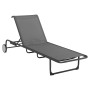 ALUMINUM SUNBED RIBEN WITH TESLIN FABRIC & WHEELS FK6293.01 GREY COLOR 210x78x91Hcm.