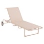 ALUMINUM SUNBED RIBEN WITH TESLIN FABRIC & WHEELS FK6293.04 CAPPUCCINO COLOR 210x78x91Hcm.