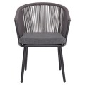 DINING CHAIR HARRIET FK5548.13 ALUMINUM BLACK FRAME-ANTHRACITE P.E.ROPE & CUSHION 60x62x80,5Hcm. DINING CHAIR HARRIET FK5548.13 ALUMINUM BLACK FRAME-ANTHRACITE P.E.ROPE & CUSHION 60x62x80,5Hcm.