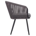 DINING CHAIR HARRIET FK5548.13 ALUMINUM BLACK FRAME-ANTHRACITE P.E.ROPE & CUSHION 60x62x80,5Hcm. DINING CHAIR HARRIET FK5548.13 ALUMINUM BLACK FRAME-ANTHRACITE P.E.ROPE & CUSHION 60x62x80,5Hcm.