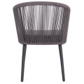 DINING CHAIR HARRIET FK5548.13 ALUMINUM BLACK FRAME-ANTHRACITE P.E.ROPE & CUSHION 60x62x80,5Hcm. DINING CHAIR HARRIET FK5548.13 ALUMINUM BLACK FRAME-ANTHRACITE P.E.ROPE & CUSHION 60x62x80,5Hcm.