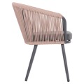 DINING CHAIR HARRIET FK5548.12 ALUMINUM ANTHRACITE FRAME-BEIGE P.E.ROPE 60x62x80,5Hcm. DINING CHAIR HARRIET FK5548.12 ALUMINUM ANTHRACITE FRAME-BEIGE P.E.ROPE 60x62x80,5Hcm.