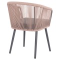 DINING CHAIR HARRIET FK5548.12 ALUMINUM ANTHRACITE FRAME-BEIGE P.E.ROPE 60x62x80,5Hcm. DINING CHAIR HARRIET FK5548.12 ALUMINUM ANTHRACITE FRAME-BEIGE P.E.ROPE 60x62x80,5Hcm.