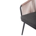 DINING CHAIR HARRIET FK5548.12 ALUMINUM ANTHRACITE FRAME-BEIGE P.E.ROPE 60x62x80,5Hcm. DINING CHAIR HARRIET FK5548.12 ALUMINUM ANTHRACITE FRAME-BEIGE P.E.ROPE 60x62x80,5Hcm.