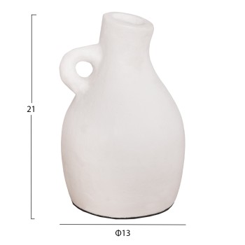 DECORATIVE VASE SERIES CLAYVON FK4405 TERRACOTTA IN WHITE COLOR Φ13x21Hcm. DECORATIVE VASE SERIES CLAYVON FK4405 TERRACOTTA IN WHITE COLOR Φ13x21Hcm.