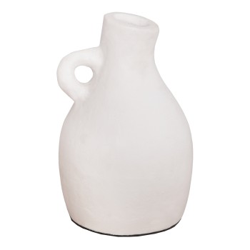 DECORATIVE VASE SERIES CLAYVON FK4405 TERRACOTTA IN WHITE COLOR Φ13x21Hcm.