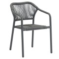 DINING ARMCHAIR ALUMINUM LUCCI FK6266.01 DARK GREY FRAME & P.E. RATTAN 58x56x79Hcm. DINING ARMCHAIR ALUMINUM LUCCI FK6266.01 DARK GREY FRAME & P.E. RATTAN 58x56x79Hcm.