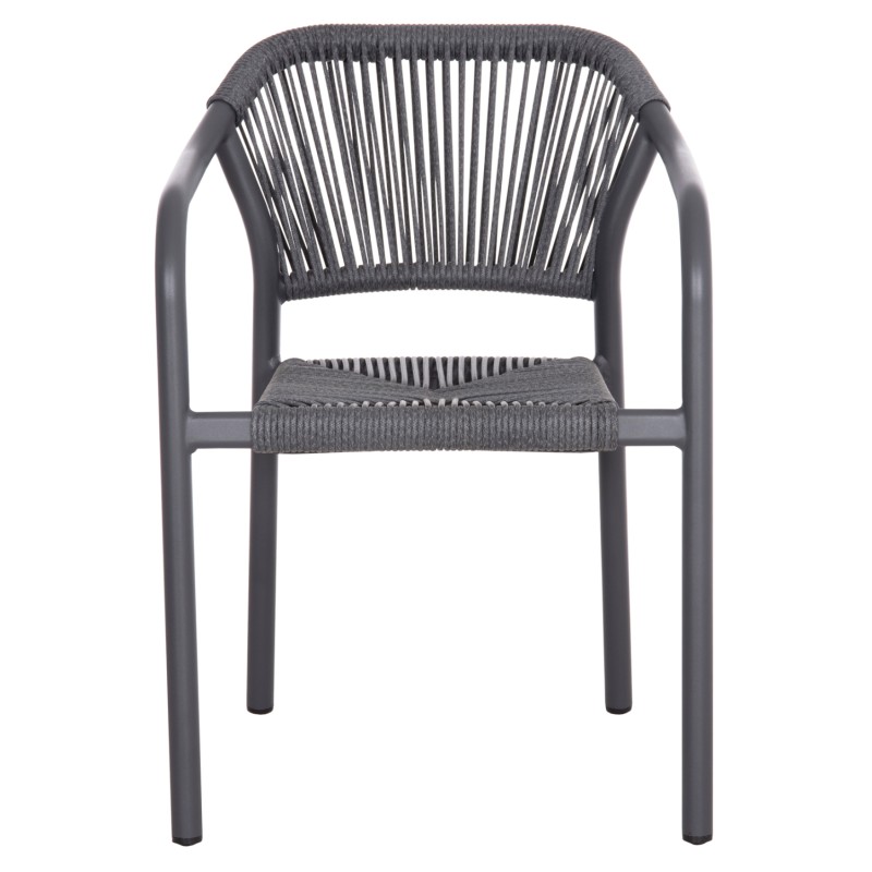 DINING ARMCHAIR ALUMINUM LUCCI FK6266.01 DARK GREY FRAME & P.E. RATTAN 58x56x79Hcm. DINING ARMCHAIR ALUMINUM LUCCI FK6266.01 DARK GREY FRAME & P.E. RATTAN 58x56x79Hcm.