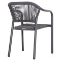 DINING ARMCHAIR ALUMINUM LUCCI FK6266.01 DARK GREY FRAME & P.E. RATTAN 58x56x79Hcm. DINING ARMCHAIR ALUMINUM LUCCI FK6266.01 DARK GREY FRAME & P.E. RATTAN 58x56x79Hcm.