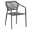 DINING ARMCHAIR ALUMINUM LUCCI FK6266.01 DARK GREY FRAME & P.E. RATTAN 58x56x79Hcm.