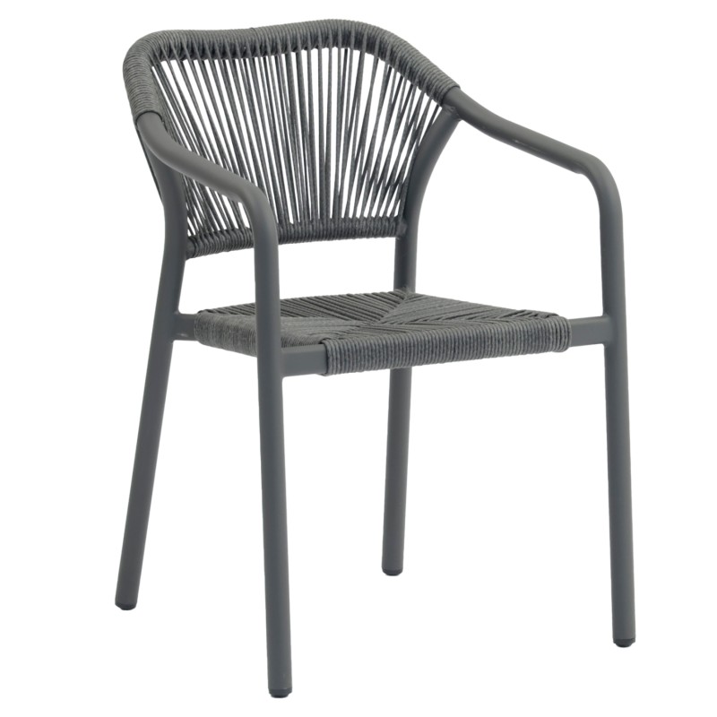 DINING ARMCHAIR ALUMINUM LUCCI FK6266.01 DARK GREY FRAME & P.E. RATTAN 58x56x79Hcm. DINING ARMCHAIR ALUMINUM LUCCI FK6266.01 DARK GREY FRAME & P.E. RATTAN 58x56x79Hcm.