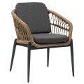 ALUMINUM ARMCHAIR GALDIN ΗΜ6272.01 DARK GREY FRAME & CUSHIONS-P.E. RATTAN IN NATURAL 61x65x82Hcm. ALUMINUM ARMCHAIR GALDIN ΗΜ6272.01 DARK GREY FRAME & CUSHIONS-P.E. RATTAN IN NATURAL 61x65x82Hcm.
