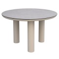 ALUMINUM ROUND TABLE DOSUN FK6201.02 CREAM WHITE FRAME-3D PRINTED GLASS TOP WITH CERAMIC LOOK Φ120cm. ALUMINUM ROUND TABLE DOSUN FK6201.02 CREAM WHITE FRAME-3D PRINTED GLASS TOP WITH CERAMIC LOOK Φ120cm.