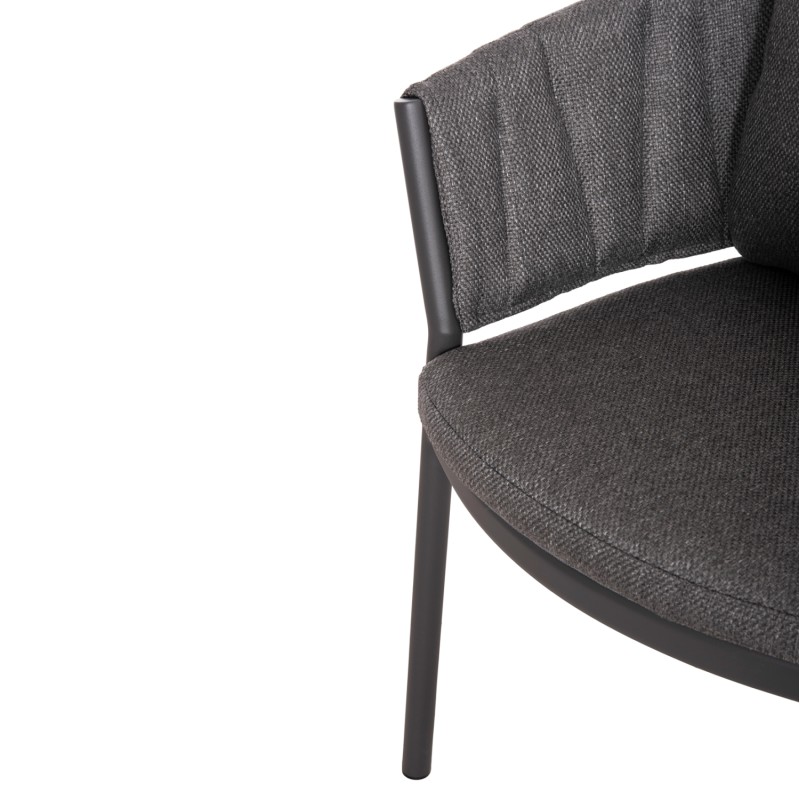 DINING CHAIR SHANKS FK6207.01 DARK GREY ALUMINUM & OLEFIN FABRIC 62x60x75-80Hcm. DINING CHAIR SHANKS FK6207.01 DARK GREY ALUMINUM & OLEFIN FABRIC 62x60x75-80Hcm.