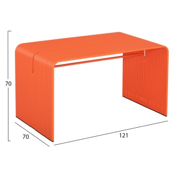 DINING TABLE SERIES INTREPID FK6330.09 ALUMINUM IN ORANGE 121x70x70Hcm.