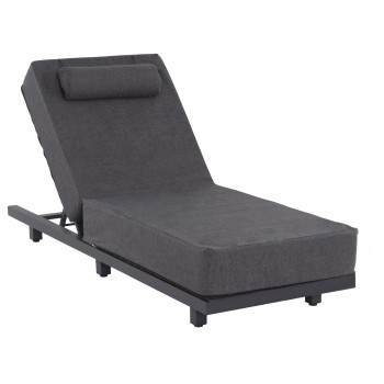 PROFESSIONAL SUNLOUNGER JESSIE FK10714.03 DARK GREY ALUMINUM & CUSHION 200x71x79Hcm.