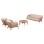 OUTDOOR LOUNGE SET 4PCS SANJI FK6219 ACACIA WOOD-ALUMINUM FRAME-ROPE