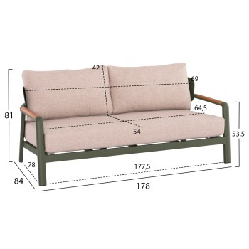 OUTDOOR LOUNGE SET 4PCS ELARA FK6195.06 GREEN ALUMINUM-BEIGE OLEFIN-TEAK WOOD OUTDOOR LOUNGE SET 4PCS ELARA FK6195.06 GREEN ALUMINUM-BEIGE OLEFIN-TEAK WOOD