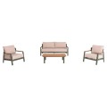 OUTDOOR LOUNGE SET 4PCS ELARA FK6195.06 GREEN ALUMINUM-BEIGE OLEFIN-TEAK WOOD OUTDOOR LOUNGE SET 4PCS ELARA FK6195.06 GREEN ALUMINUM-BEIGE OLEFIN-TEAK WOOD