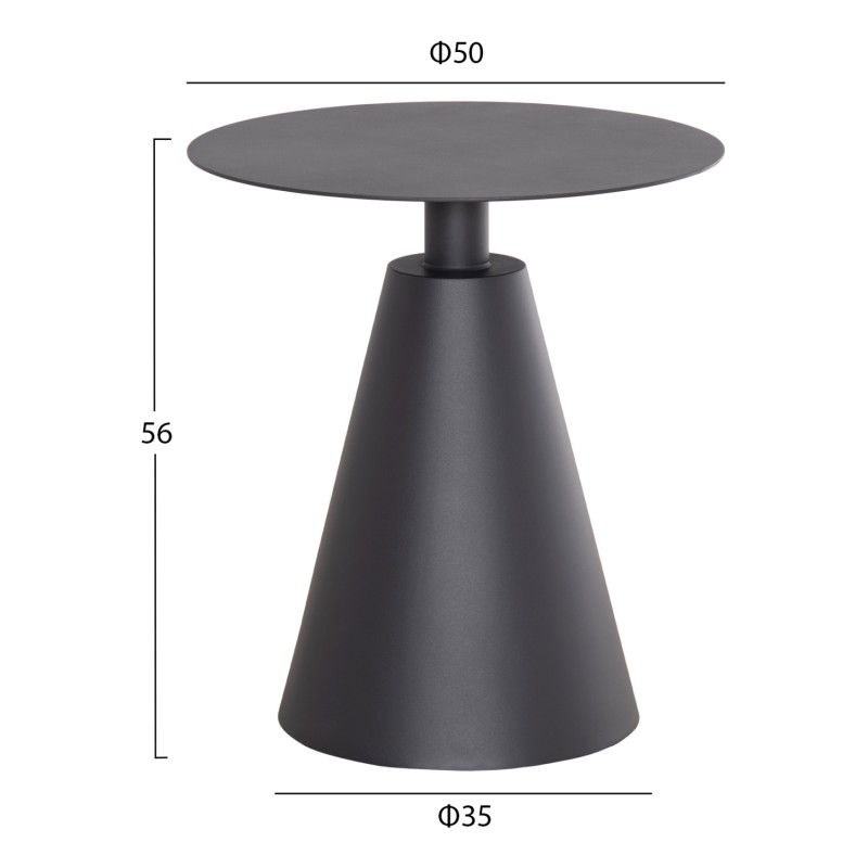OUTDOOR ROUND SIDE TABLE SERA FK6270.01 ALUMINUM IN GREY Φ50x56Hcm. OUTDOOR ROUND SIDE TABLE SERA FK6270.01 ALUMINUM IN GREY Φ50x56Hcm.