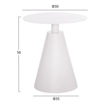 OUTDOOR ROUND SIDE TABLE SERA FK6270.02 ALUMINUM IN WHITE Φ50x56Hcm. OUTDOOR ROUND SIDE TABLE SERA FK6270.02 ALUMINUM IN WHITE Φ50x56Hcm.