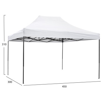 GAZEBO MATTHEW FK6311 FOLDABLE-METAL BLACK FRAME-WHITE SHADE 3x4.5x3.10FK