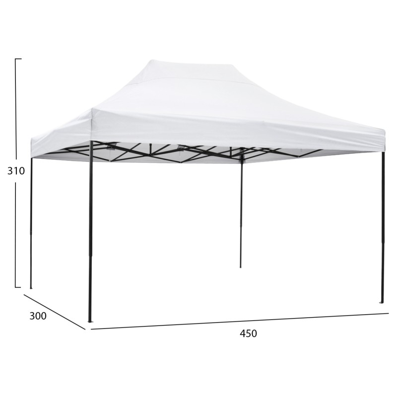 GAZEBO MATTHEW FK6311 FOLDABLE-METAL BLACK FRAME-WHITE SHADE 3x4.5x3.10FK GAZEBO MATTHEW FK6311 FOLDABLE-METAL BLACK FRAME-WHITE SHADE 3x4.5x3.10FK