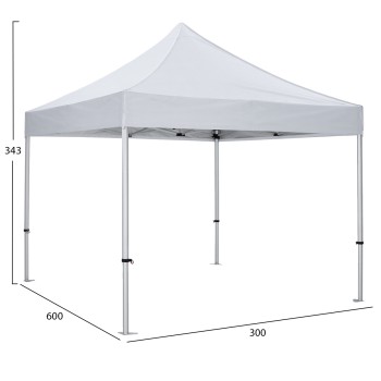GAZEBO MATTHEW-AL FK6313 FOLDABLE-PROFESSIONAL USE-ALUMINUM FRAME IN SILVER-WHITE SHADE 3x3x3,43FK GAZEBO MATTHEW-AL FK6313 FOLDABLE-PROFESSIONAL USE-ALUMINUM FRAME IN SILVER-WHITE SHADE 3x3x3,43FK