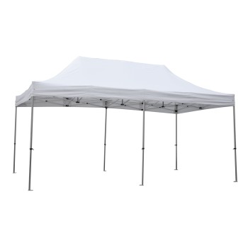 GAZEBO HEAVY-DUTY CRESSEN FK6307 FOLDABLE-ALUMINUM SILVER FRAME-WHITE SHADES 3x6x3,4FK