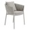 DINING CHAIR SHANKS FK6207.02 CREAM WHITE ALUMINUM & BEIGE OLEFIN FABRIC 63x60.5x75-77Hcm.