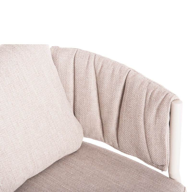 DINING CHAIR SHANKS FK6207.02 CREAM WHITE ALUMINUM & BEIGE OLEFIN FABRIC 63x60.5x75-77Hcm. DINING CHAIR SHANKS FK6207.02 CREAM WHITE ALUMINUM & BEIGE OLEFIN FABRIC 63x60.5x75-77Hcm.
