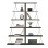 BOOKCASES 2PCS SET MINI TARS FK11772.13 MELAMINE IN OLIVE GREY COLOR-BLACK METAL RODS 65x24x146Hcm.(x2)