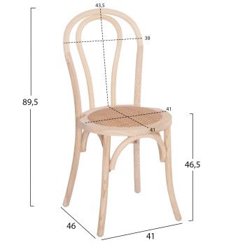 DINING CHAIR T.VIENNA MONTREAL FK8914.10 BEECH WOOD-UNPAINTED 41x46x89,5Hcm.