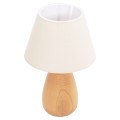 TABLE LAMP CONNI FK4710 CREAM WHITE CAP-WOODEN BASE Φ23x34Hcm. TABLE LAMP CONNI FK4710 CREAM WHITE CAP-WOODEN BASE Φ23x34Hcm.