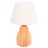 TABLE LAMP CONNI FK4710 CREAM WHITE CAP-WOODEN BASE Φ23x34Hcm.