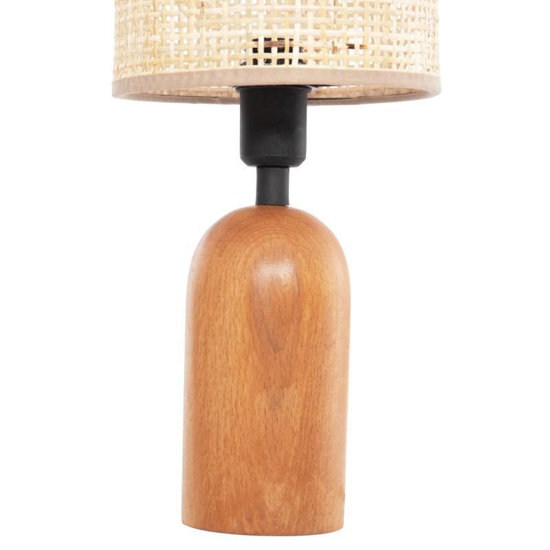 TABLE LAMP LYKTUR FK4709 BEIGE WICKER CAP-WOODEN BASE Φ15,5x35,5Hcm. TABLE LAMP LYKTUR FK4709 BEIGE WICKER CAP-WOODEN BASE Φ15,5x35,5Hcm.