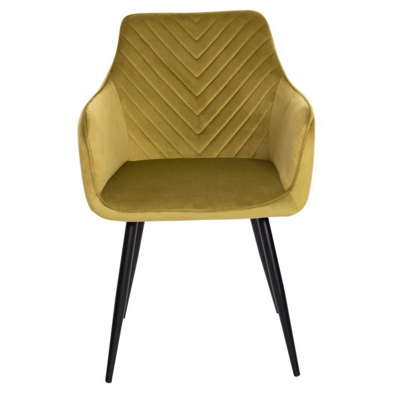 DINING ARMCHAIR LATRELL FK8582.07 OLIVE GREEN VELVET & BLACK METAL LEGS 55x57x84Hcm. DINING ARMCHAIR LATRELL FK8582.07 OLIVE GREEN VELVET & BLACK METAL LEGS 55x57x84Hcm.