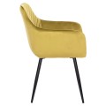 DINING ARMCHAIR LATRELL FK8582.07 OLIVE GREEN VELVET & BLACK METAL LEGS 55x57x84Hcm. DINING ARMCHAIR LATRELL FK8582.07 OLIVE GREEN VELVET & BLACK METAL LEGS 55x57x84Hcm.